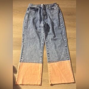 Two-Tone Denim Jeans